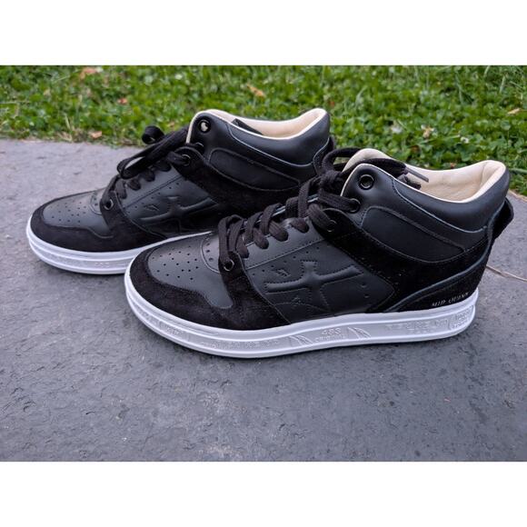 Premiata Midquinnd Timeless Trainers Sz 40 Black Leather Suede Rare $475 6022 - Picture 6 of 10